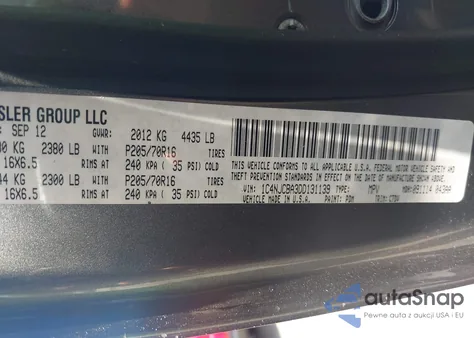 2013 Jeep Compass Sport из США, поврежденный, VIN 1C4NJCBA3DD131139